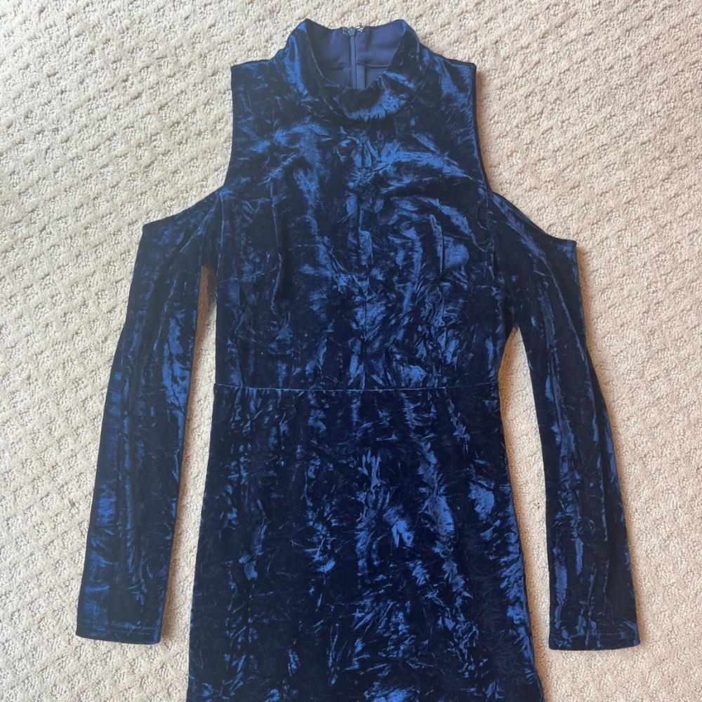 Lulus Crush Velvet Navy Dress